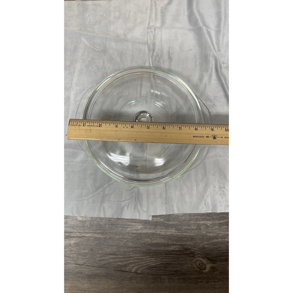 Vintage Pyrex Clear Covered Casserole Dish Round Oven & Microwave Safe USA - Picture 6 of 9